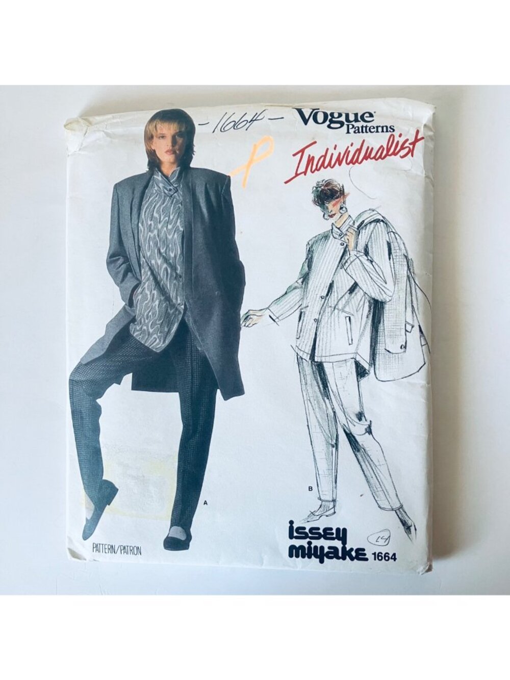 80s Issey Miyake Vogue 1664 Sz 14 Individualist Jacket Shirt Pants Pattern Uncut